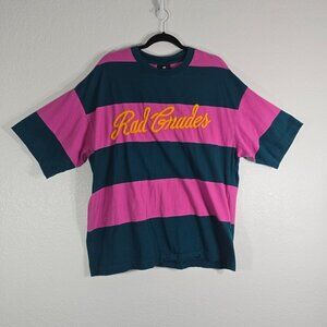 H&M Rad Grades T-Shirt Tee Women XL Stripes Colorblock Short Sleeve Casual